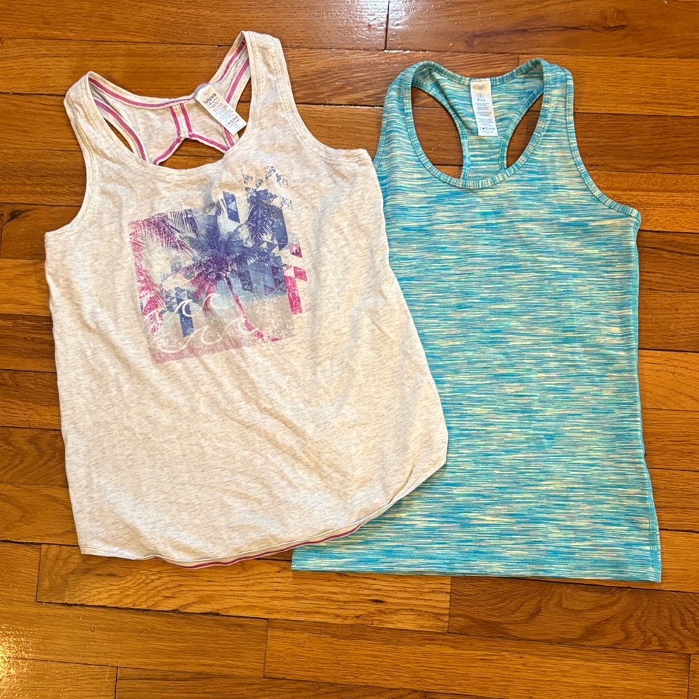 (2) Girls Iviva by Lululemon tanks - gently used, size 8/10